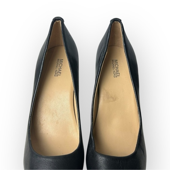Michael Kors Dorothy Black Leather Pumps Pointed Toe High Heels 7.5 - Picture 5 of 11